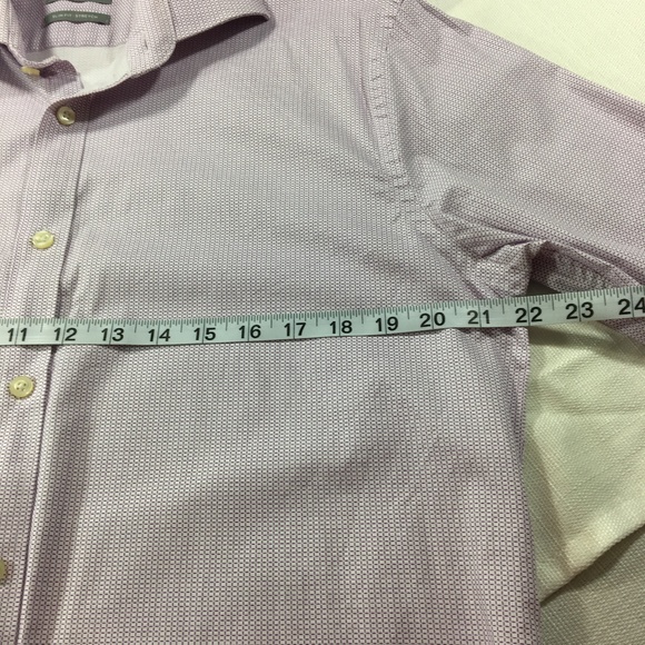 Michael Kors Men's Button Down Shirt White Purple - Picture 2 of 6